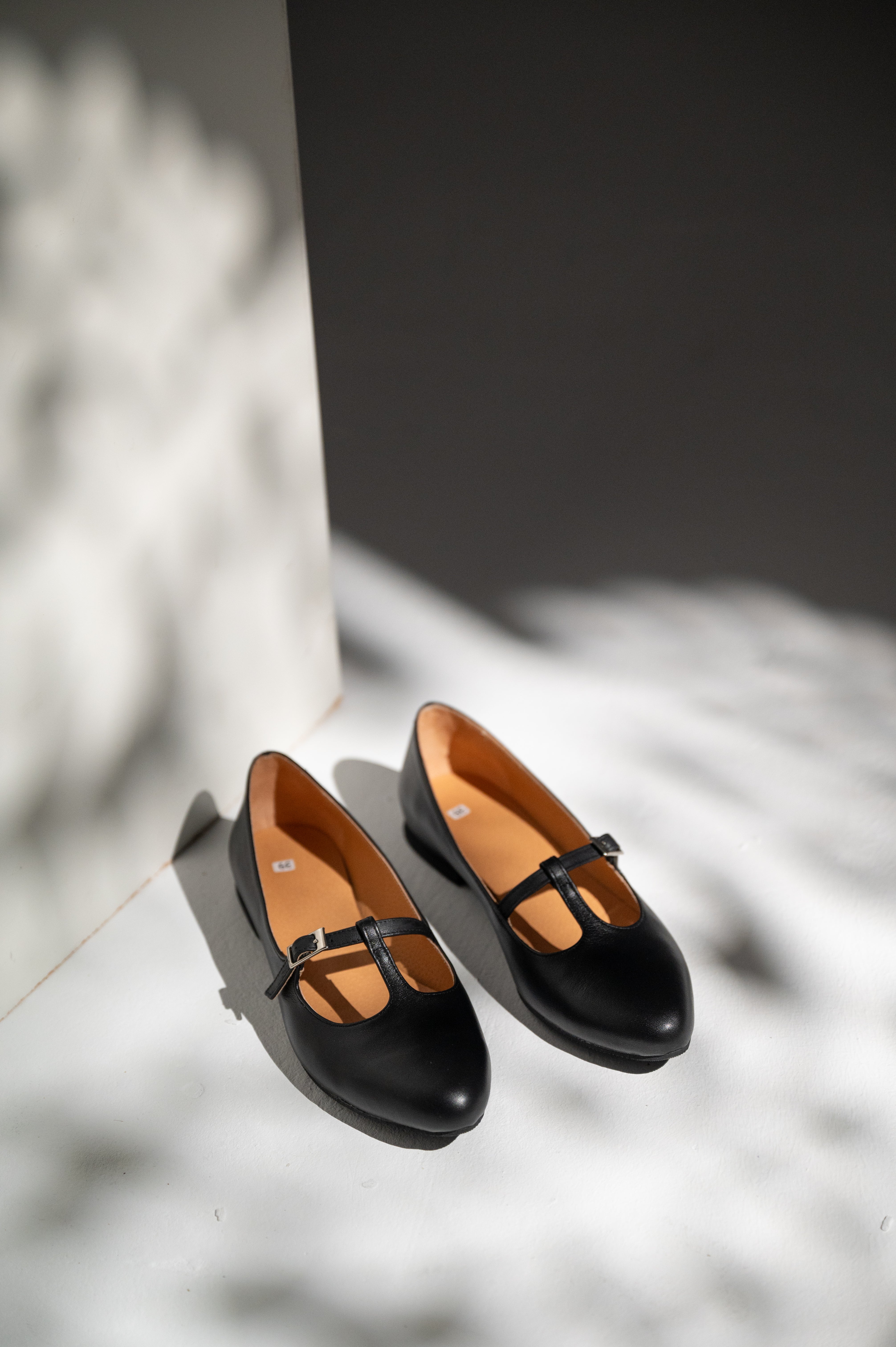 black flat shoes,
t strap ballets,
black leather shoes
